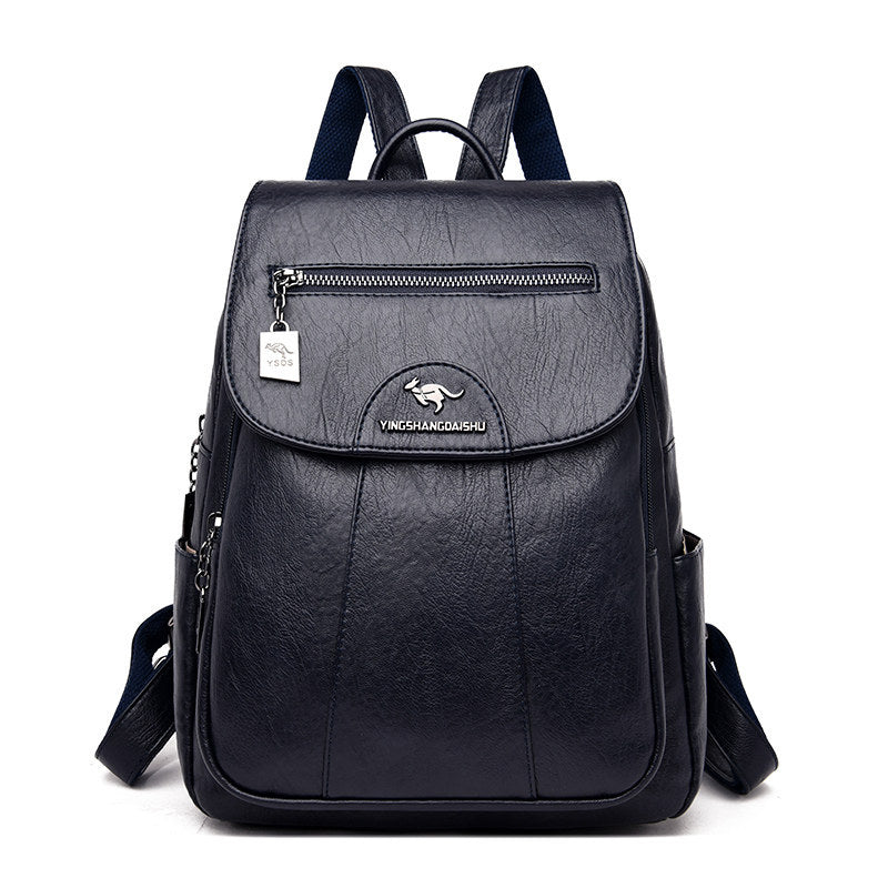 New Women’s Leather Backpack - Stylish Anti-Theft Travel Bag