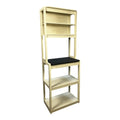 23.62' White and Black color Bakers Rack for Kitchen with Storage, Coffee Bar, 5-Tier Kitchen Shelves, Microwave Stand