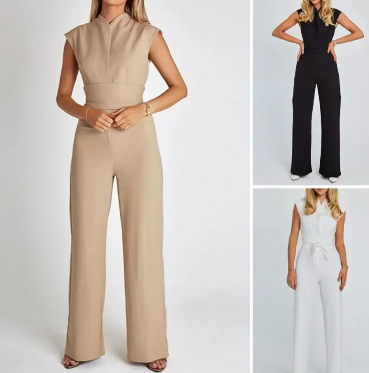 Women's Solid Wide Leg Jumpsuit