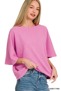 Zenana Double Knit Short Sleeve Top