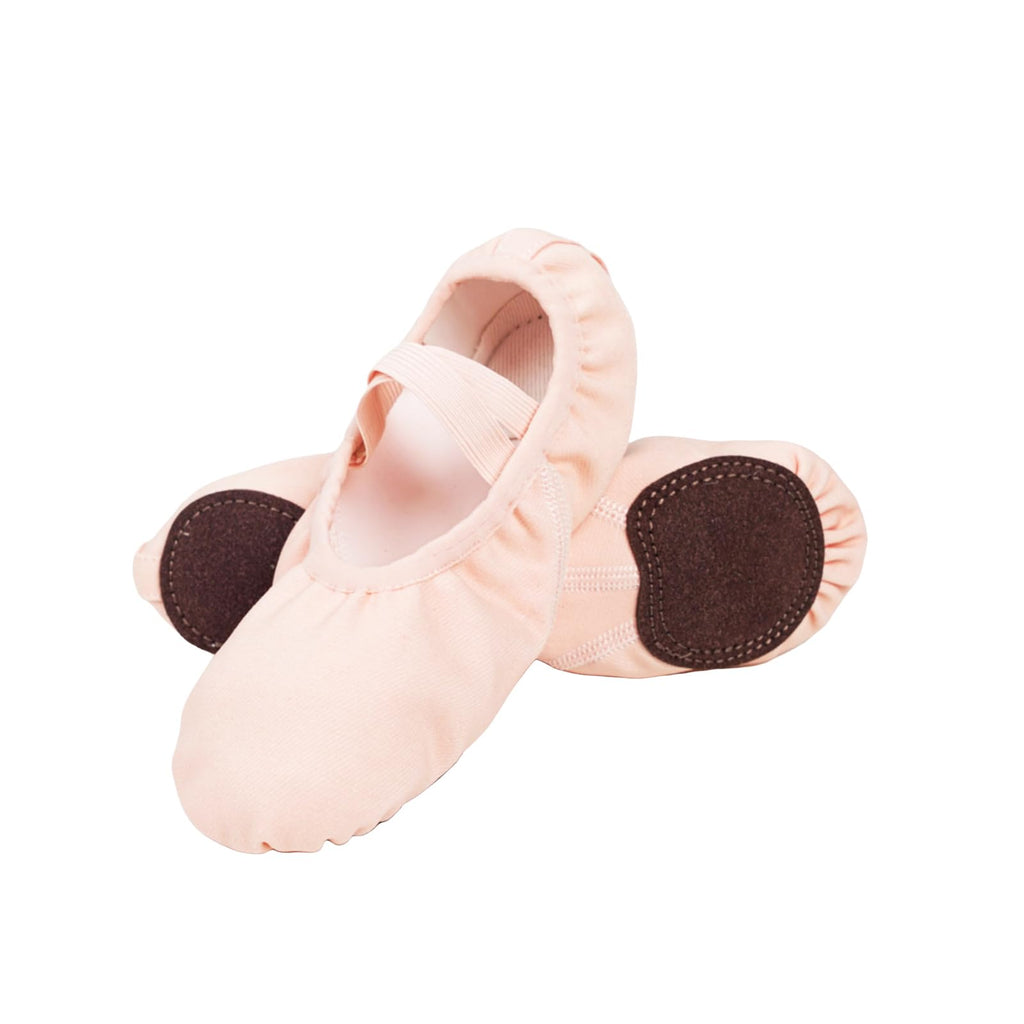 SEENYOO Ballet Flats Shoes for Women Big Girls Resistant Elastic Canvas Adult Dance Shoes Flat Dance Practice Shoes with Split Soles Soft Sole Yoga Shoes for Girls Boys