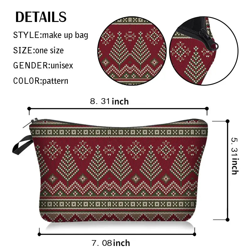 Buffalo Plaid Makeup Bags for Women - Holiday Gift Pouch