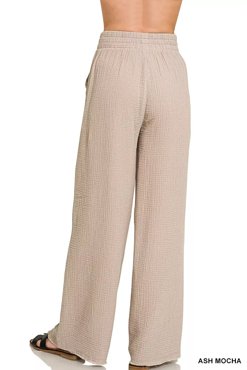 Zenana Double Gauze Lounge Pants