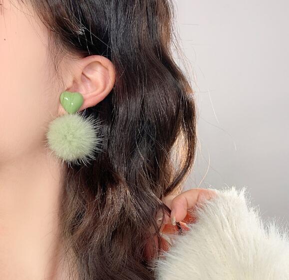 Purple Pom Pom Earrings - New Trendy Clip-On Design