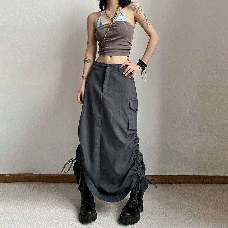 Women's Solid Color Pleated Skirt for Casual Wear