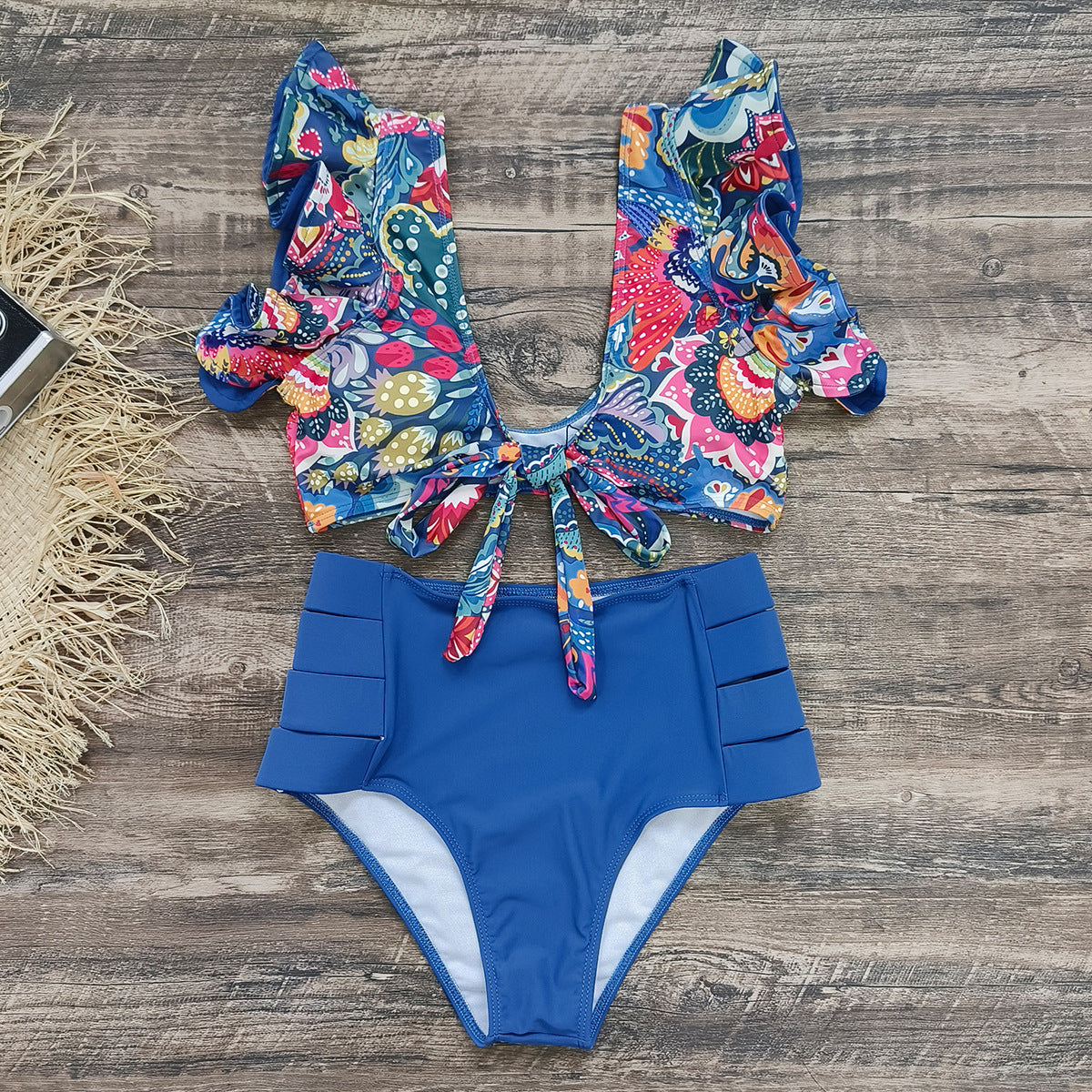 2024 New Ruffled High-Waisted Bikini Swimsuit