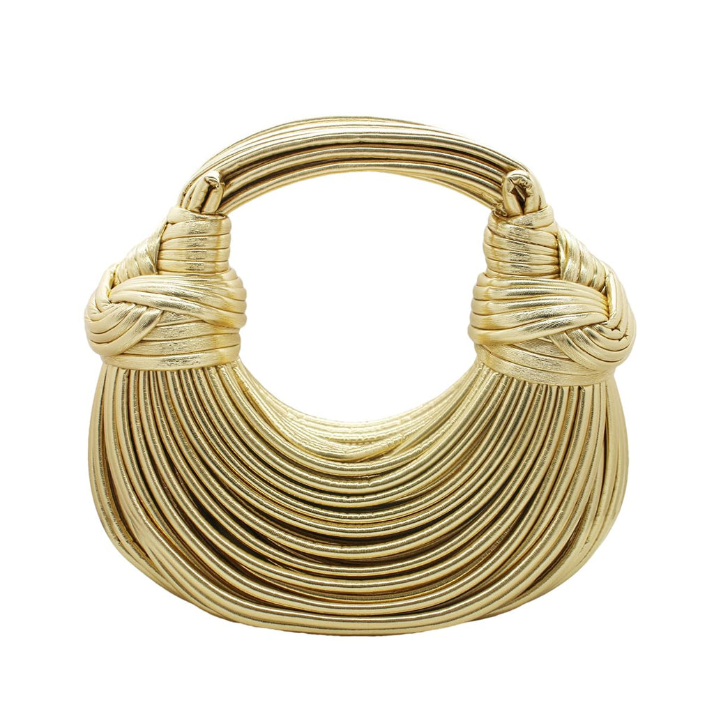 Tngan Women Woven Handbag PU Leather Satchel Creative Noodles Style Fashion Crossbody Bag Z-gold