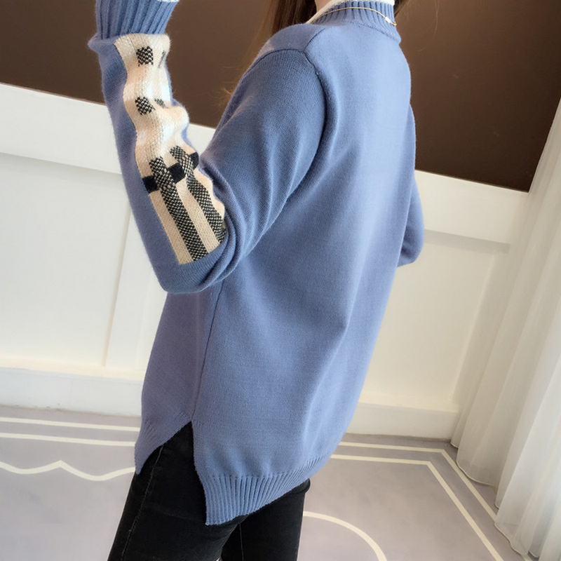 Cartoon Patch Knitted Sweater for Women