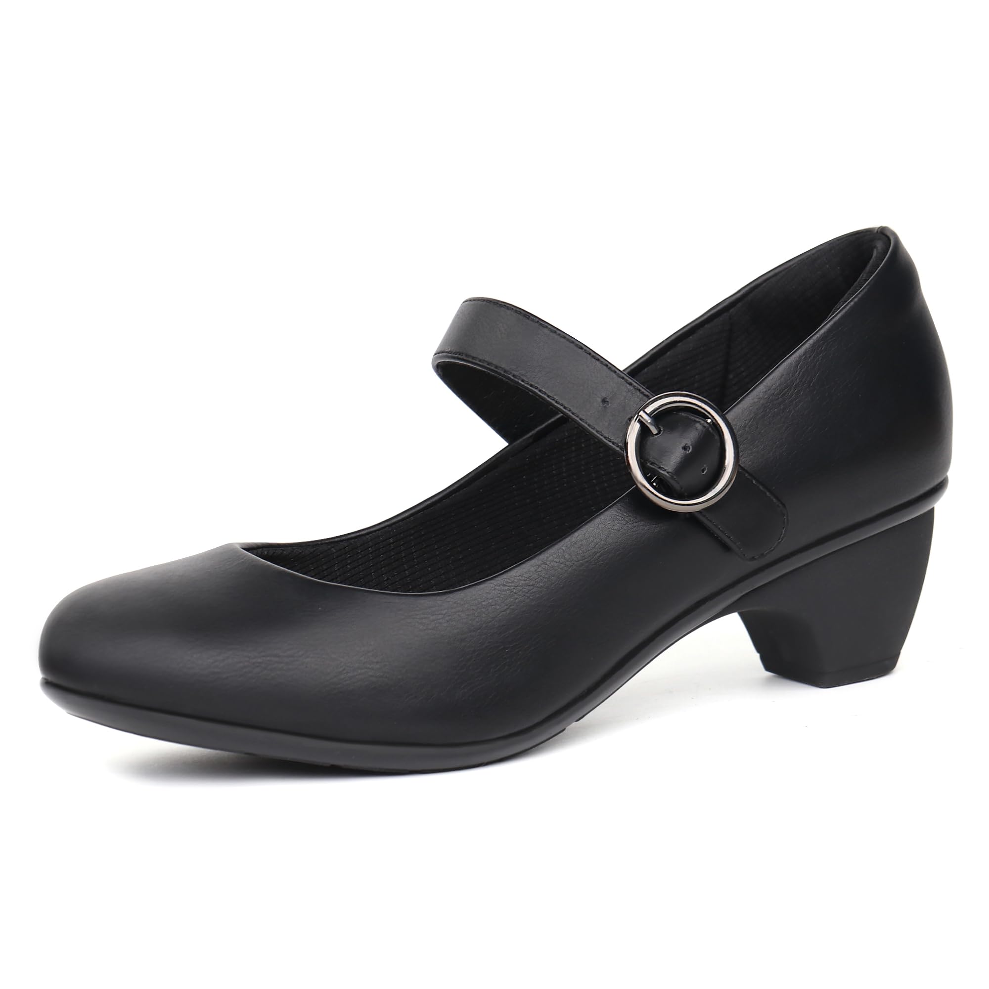 benassal Women Mary Janes Pumps Bunion Chunky Shoes Dress Shoes (6Black)