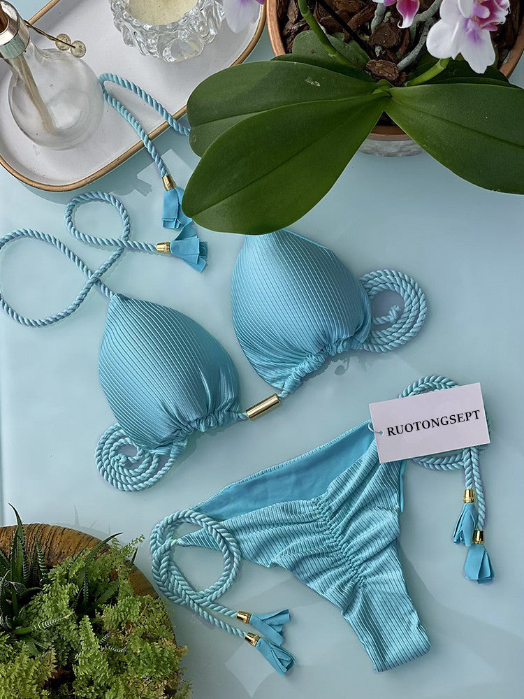2022 New European Style Solid Color Bikini Wholesale