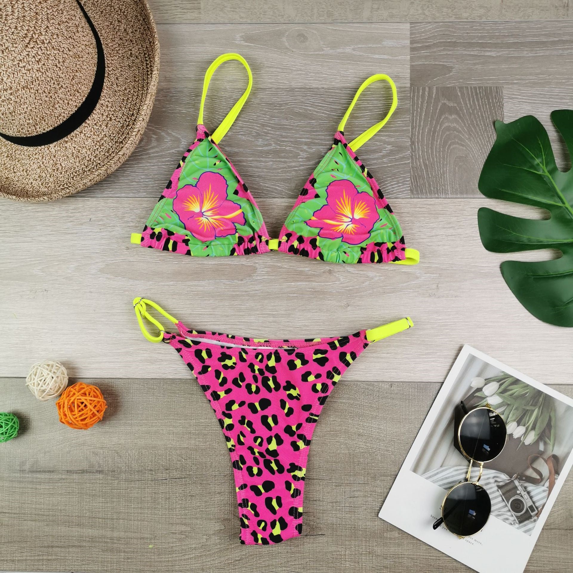 2020 New Women's Triangle Bikini with Colorful Prints