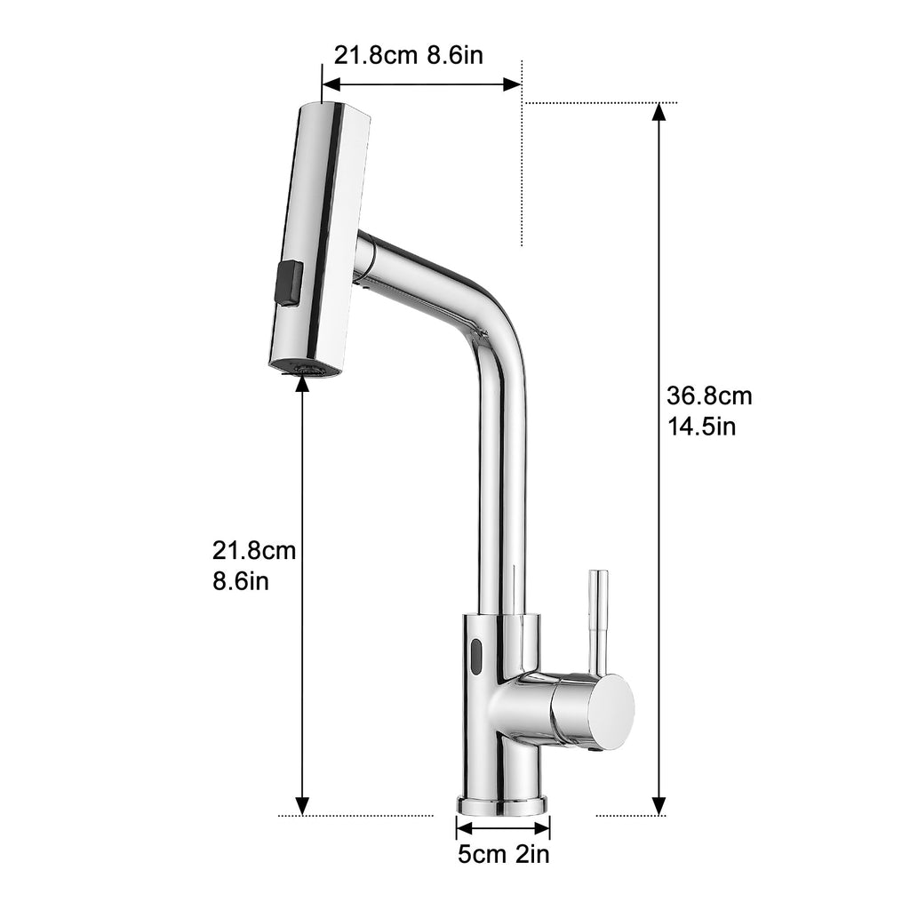 Touchless Kitchen Faucet, Hands Free Automatic Smart Kitchen Faucet, Stainless Steel Touchless Kitchen Faucet