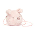 Jellycat Little Pig Plush Bag 7.5 inches | Crossbody and Shoulder Purse | Fun and Unique Handbag