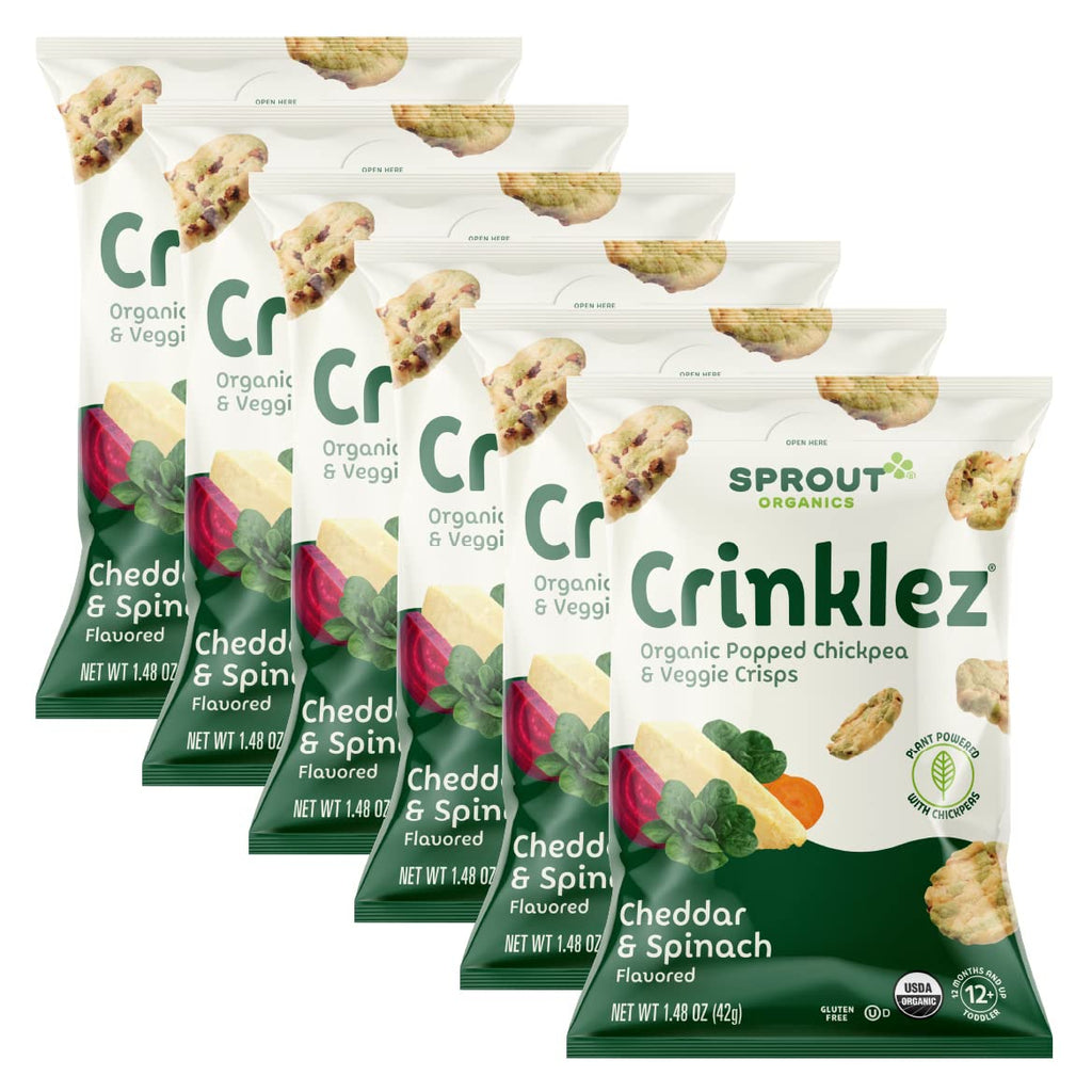 Sprout Foods Inc Organic Baby Food Toddler Snacks Crinklez Cheesy Spinach 1.48 Oz Pack Of 6