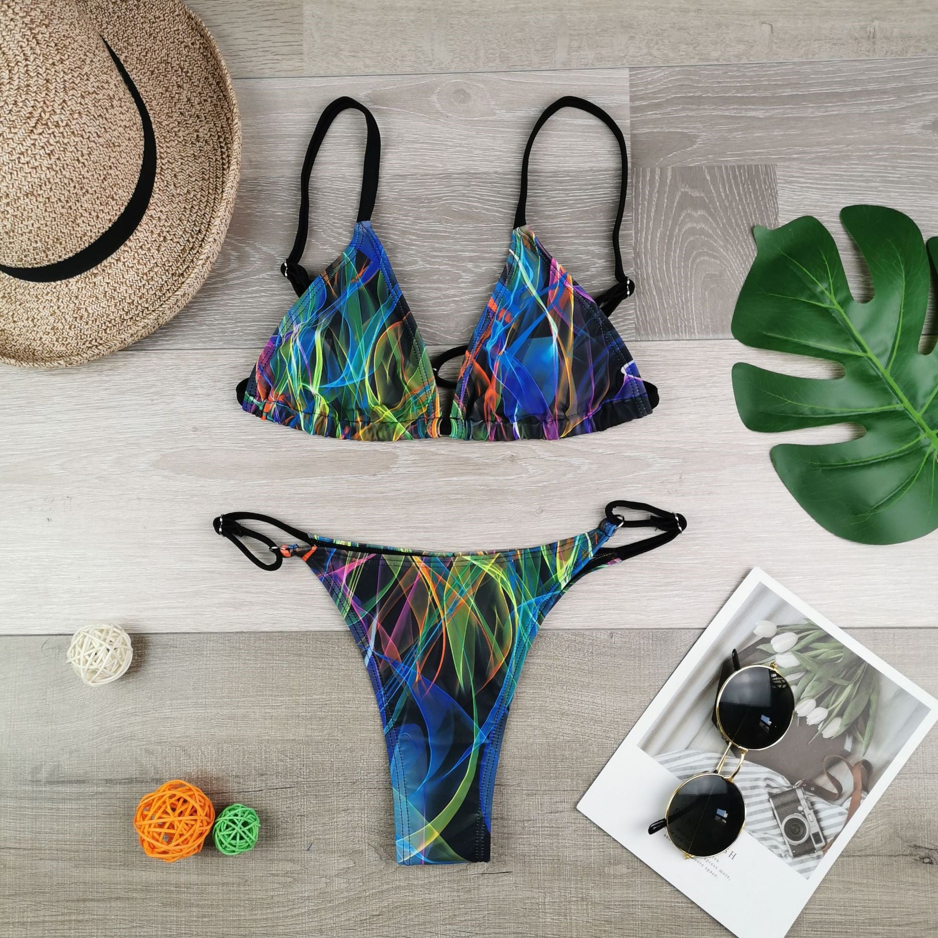 2020 New Women's Triangle Bikini with Colorful Prints