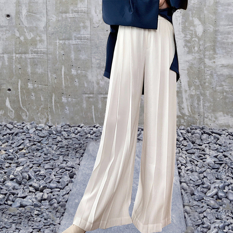 Summer Women's Solid Color Wide Leg Pants - Casual Style