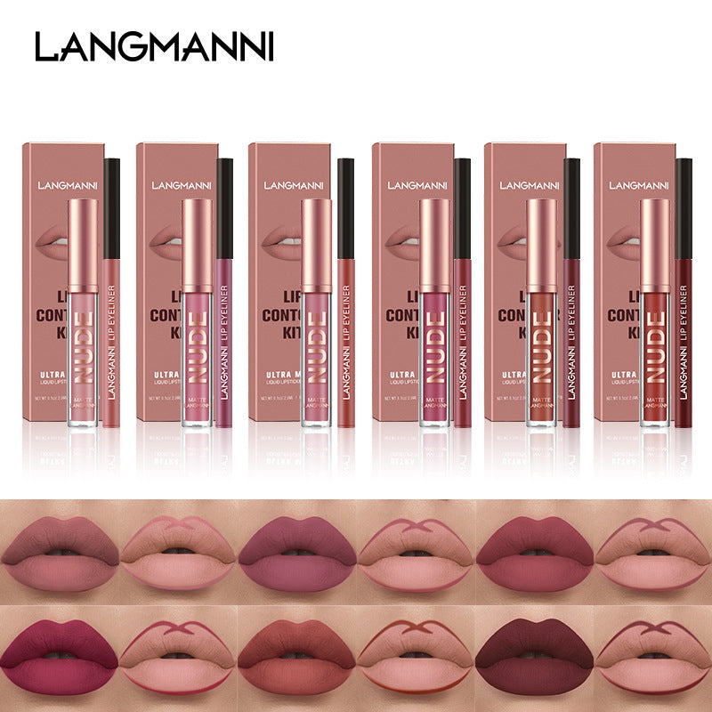 Langmanni Lip Gloss & Liner Set - 2 Pieces