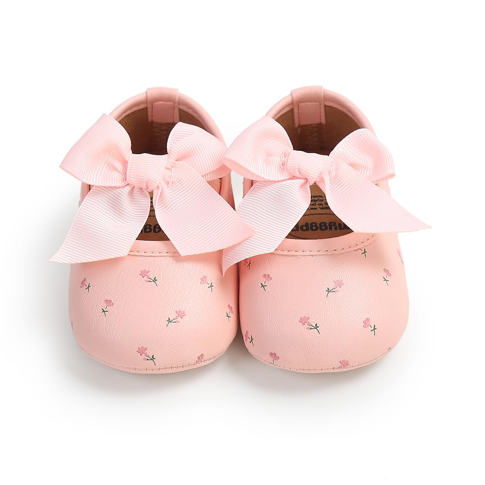 Myleleya Baby Girl Shoes Infant Princess Wedding Dress Mary Jane Flats Shoes Non-Slip First Walkers Newborn Crib Shoes