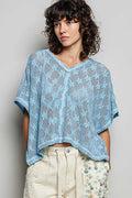 POL Crochet Lace Short Sleeve Top