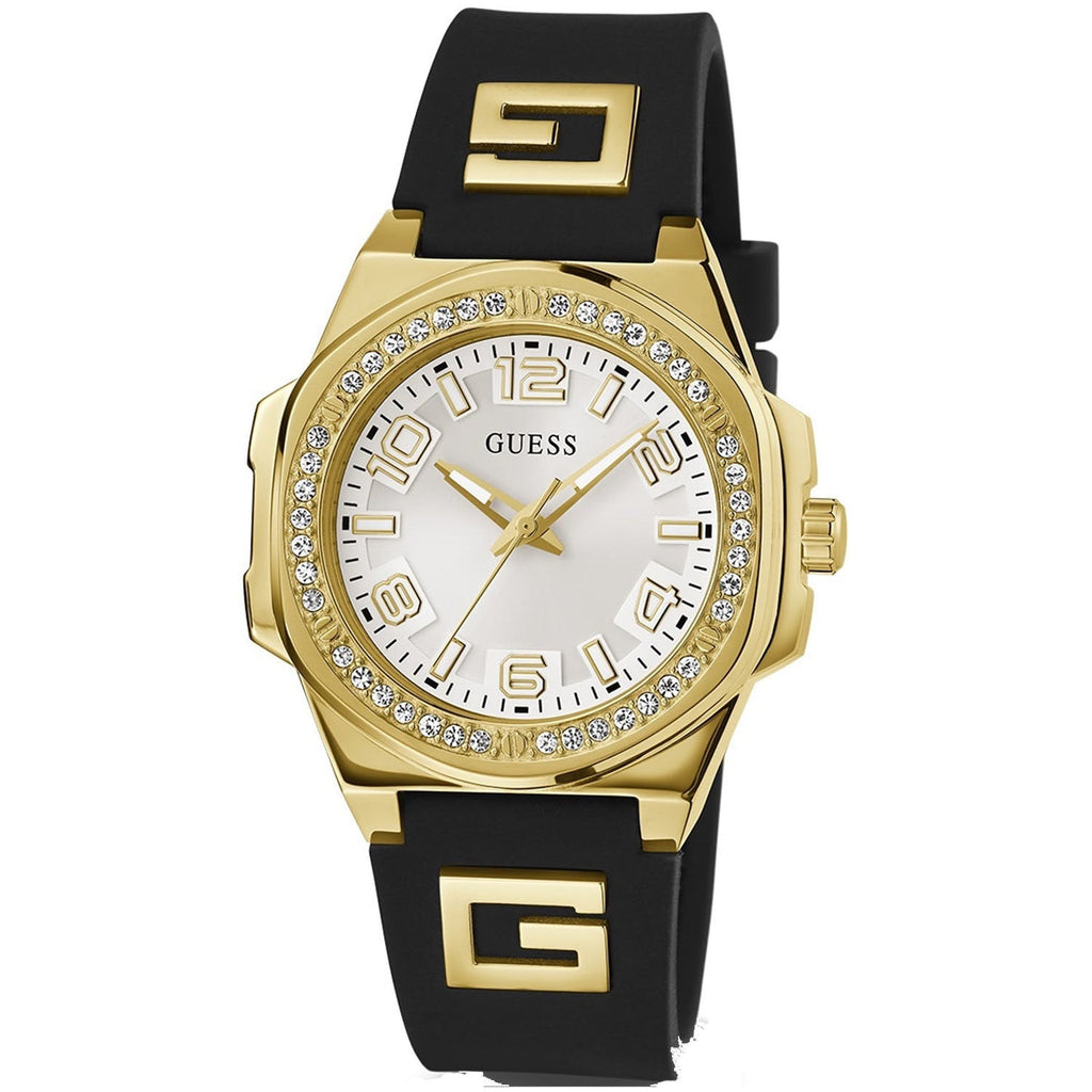 Guess Women's Black Gold Wristwatch