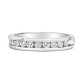 IGI Certified 1/2 Cttw Round Brilliant Cut Diamond 18K White Gold Channel Set Eternity Style Wedding Band Ring (H-I Color, I1-I2 Clarity) - Size 7