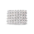 14k White Gold 4.0 Cttw Diamond 5 Row Ring Band (I-J Color, I1-I2 Clarity) - Ring Size 7