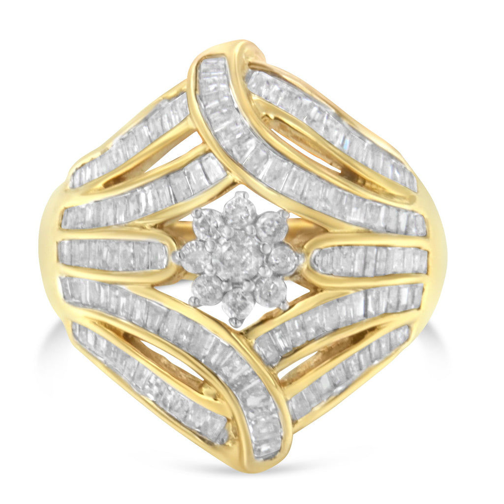10K Yellow Gold Diamond Ring (1 Cttw, I-J Color, I2-I3 Clarity) - Size 7