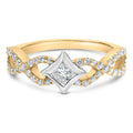10K Two Tone Color 5/8 Cttw Diamond Kite and Twist Shank Ring (H-I Color,SI2-I1 Clarity)