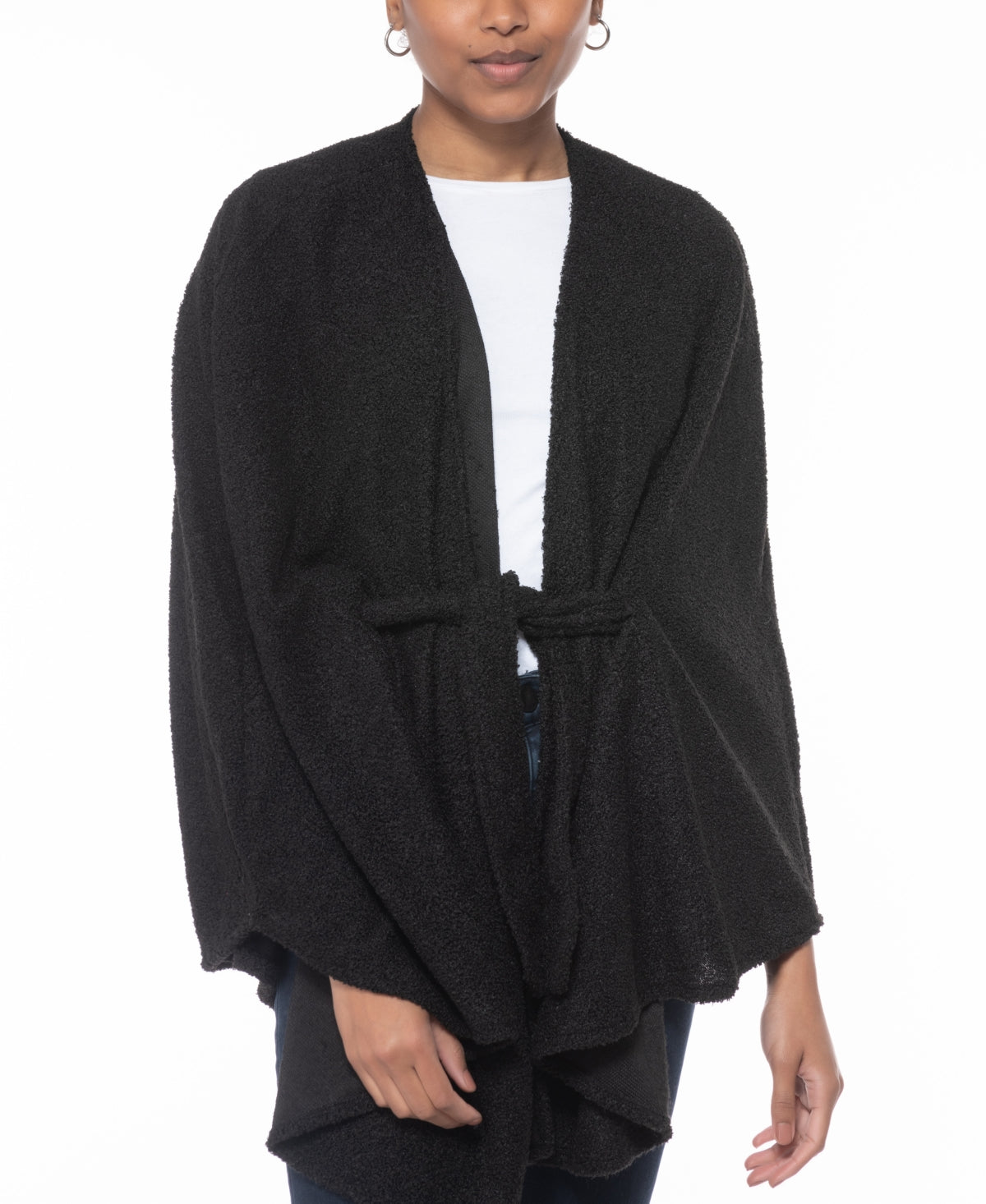 Inc International Concepts Sherpa Faux Fur Belted Kimono, One Size