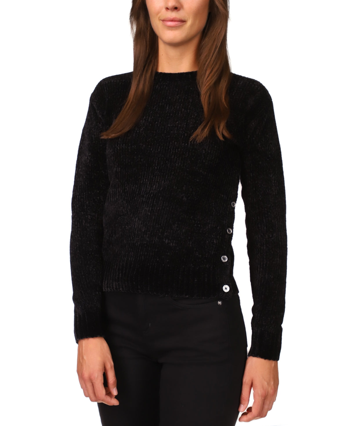 Michael Michael Kors Petite Velvet Button Detail Sweater, Size PL