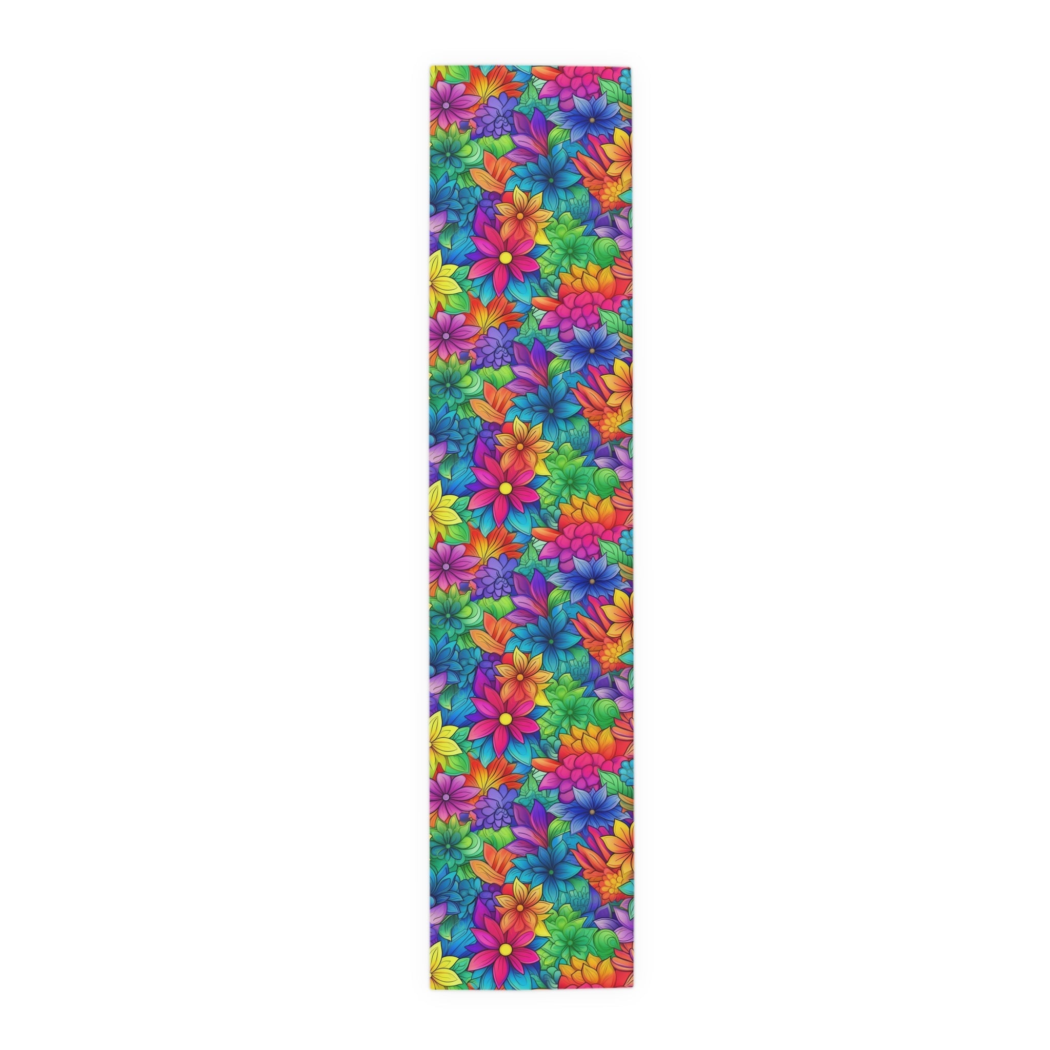 Bespattered Facade Bright Rainbow Flowers Table Runner (2 sizes)