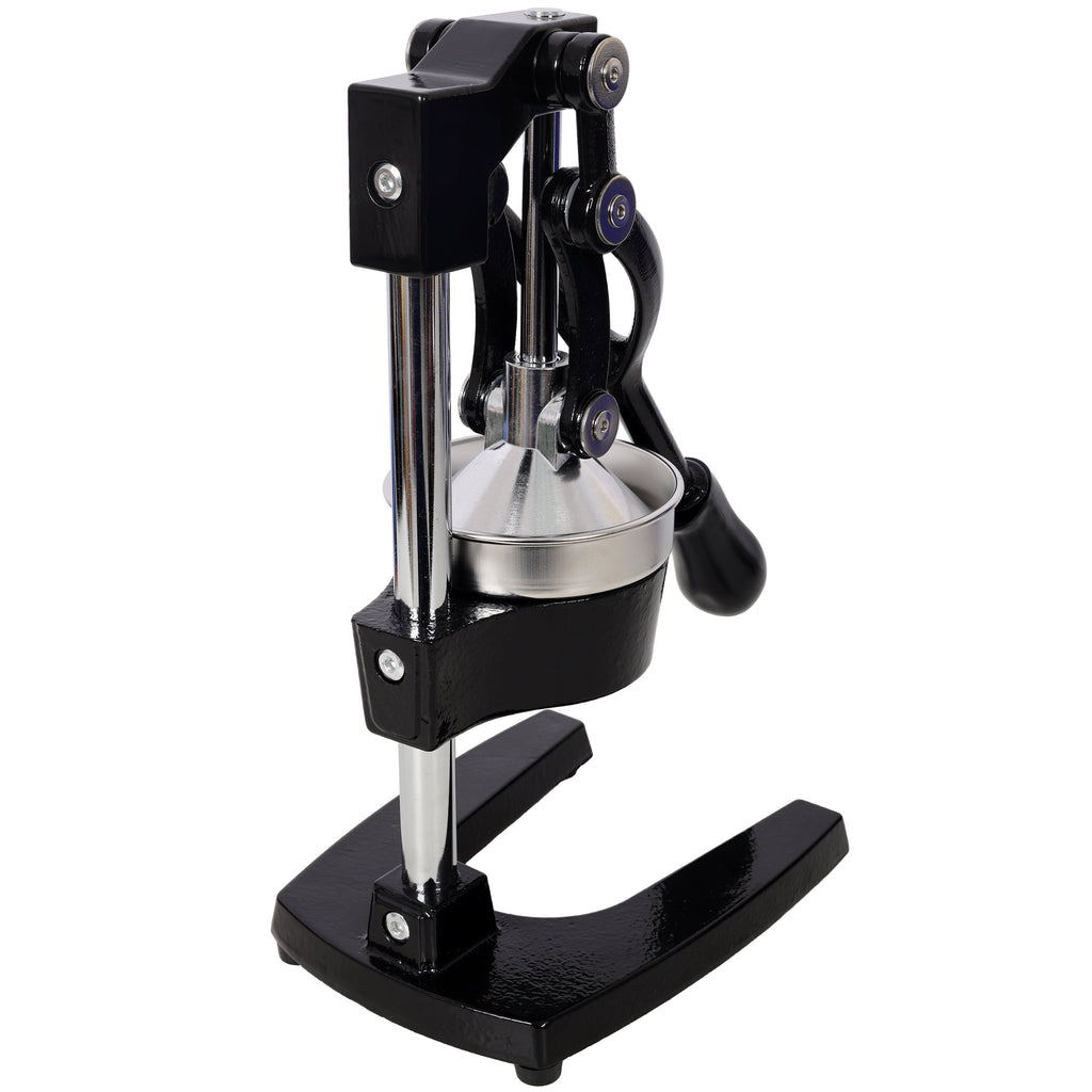 Cast Iron Citrus Juicer , Extra-Large Commercial Grade Manual Hand Press , Heavy Duty Countertop Squeezer for Fresh Orange Juice ,Black Color