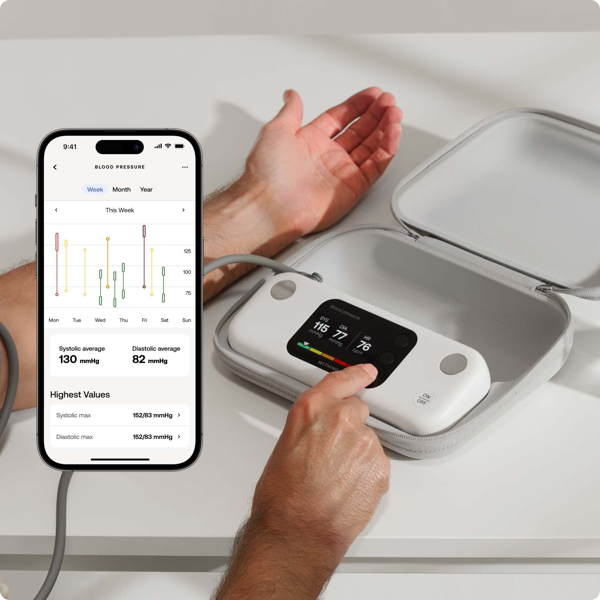 Digital Blood Pressure Monitor Smarthealth Adult Cuff 20 to 40 cm Desk Model WPM07-08-ALL-INT