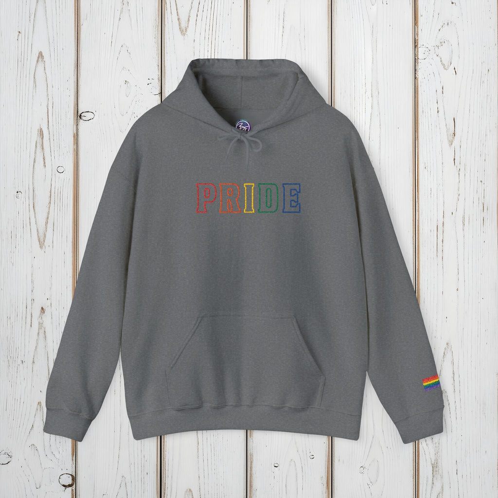 Bespattered Facade Pride Rainbow LGBTQ+ Embroidered Unisex Heavy Blend™ Hooded Sweatshirt