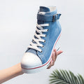 Women's High-Top Canvas Wedge Heel Platform Shoes
