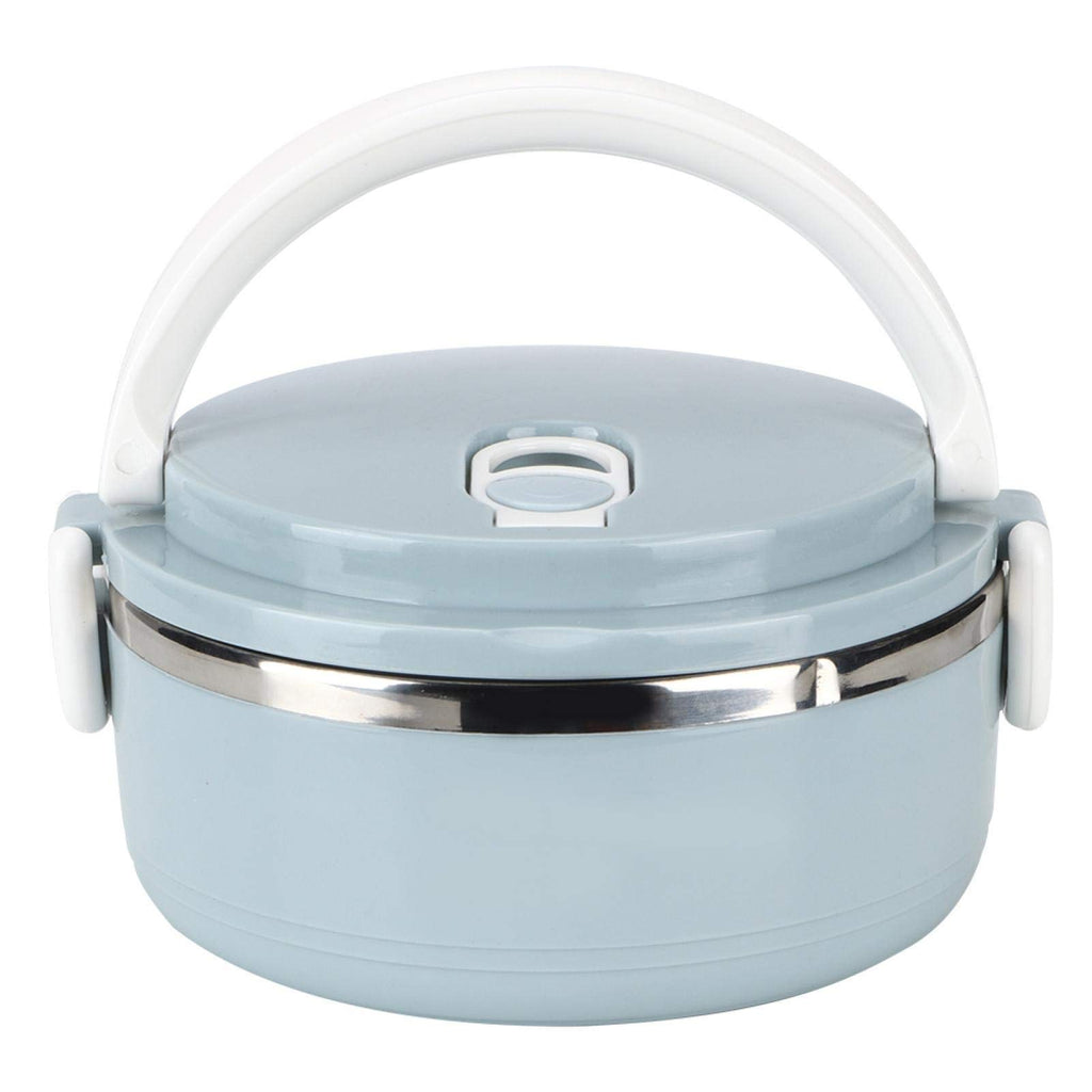 Portable Lunch Box Stackable Lunch Box Container Stainless Steel Blue Thermal Insulated Rice Noodles Lunch Box Food Container Seal and Heat Preservation(Single layer)