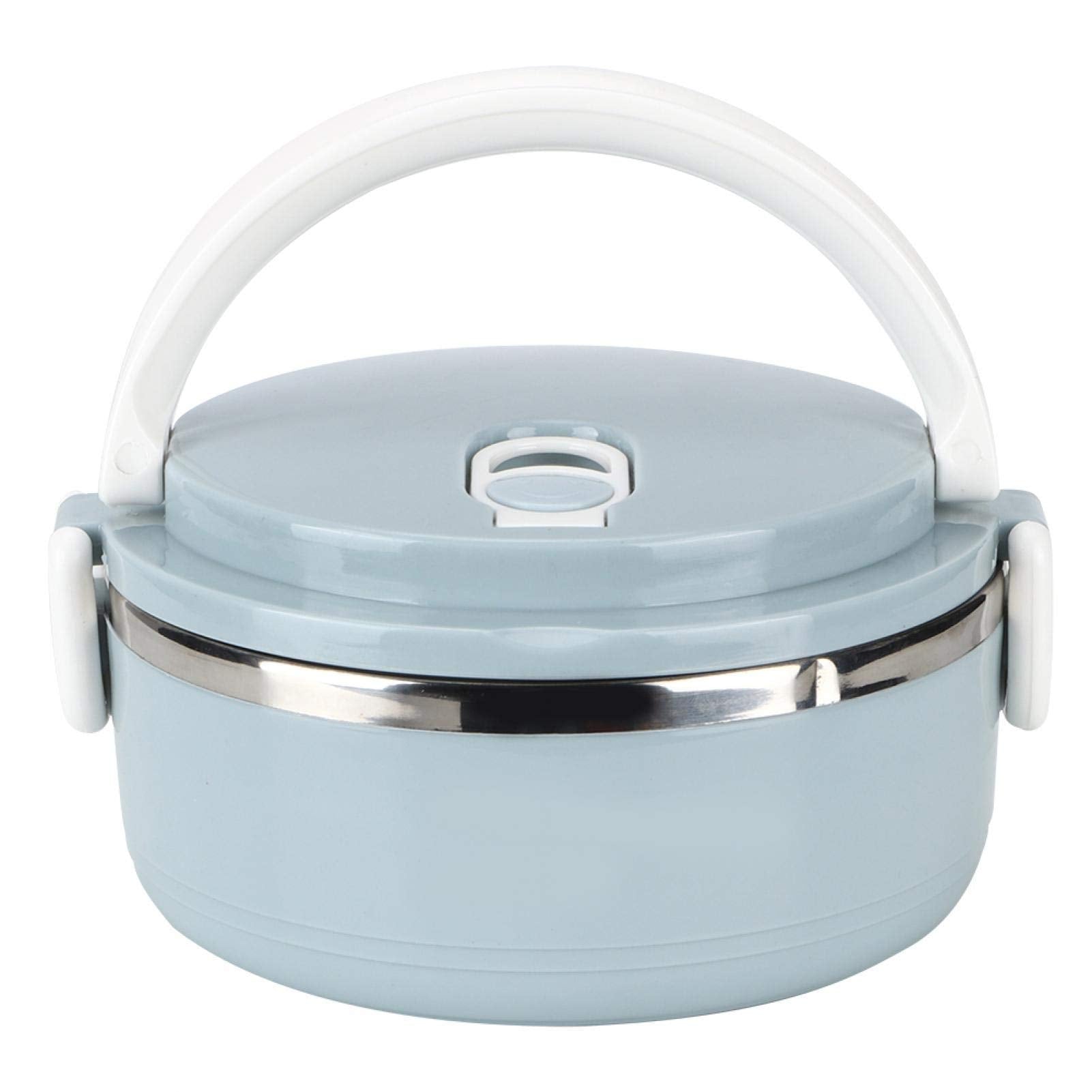 Portable Lunch Box Stackable Lunch Box Container Stainless Steel Blue Thermal Insulated Rice Noodles Lunch Box Food Container Seal and Heat Preservation(Single layer)