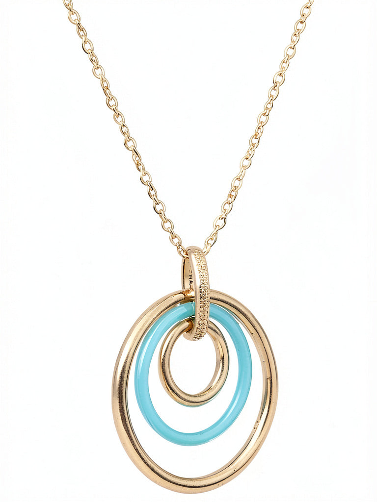 Lucky Brand Chain Circle Ring Necklace (Gold) Necklace