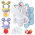 Baby Breastmilk Popsicle Molds & 2 Pack Baby Fruit Feeder Mini Freezer Tray Silicone Food Feeder Pacifier Baby Teethers Fresh Food Feeder for Safe Infant Self Feeding