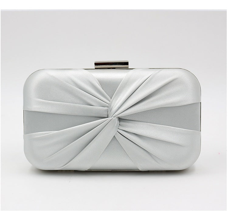 Handmade Silk Evening Clutch with Bow for Women