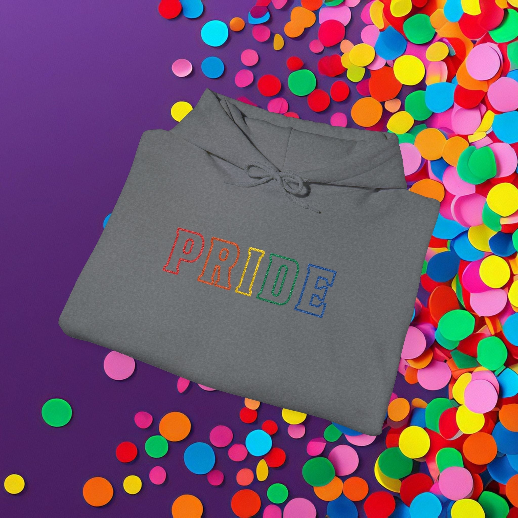 Bespattered Facade Pride Rainbow LGBTQ+ Embroidered Unisex Heavy Blend™ Hooded Sweatshirt