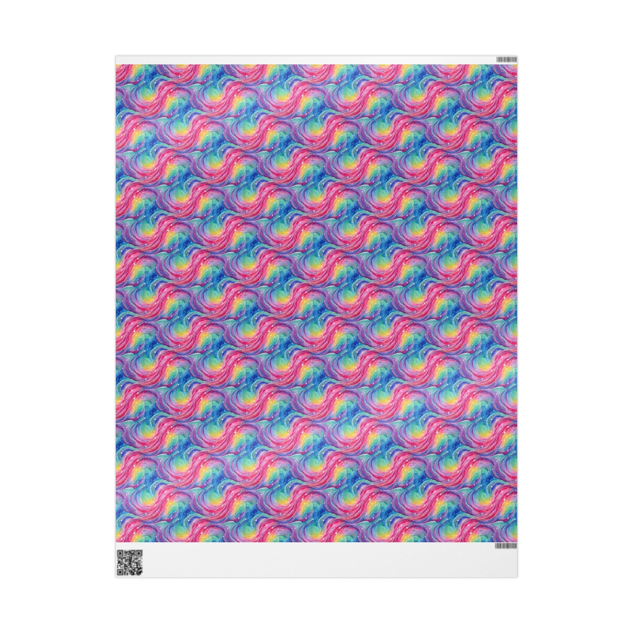 Bespattered Facade Rainbow Nebula Wrapping Paper | Three Sizes | Glossy or Matte