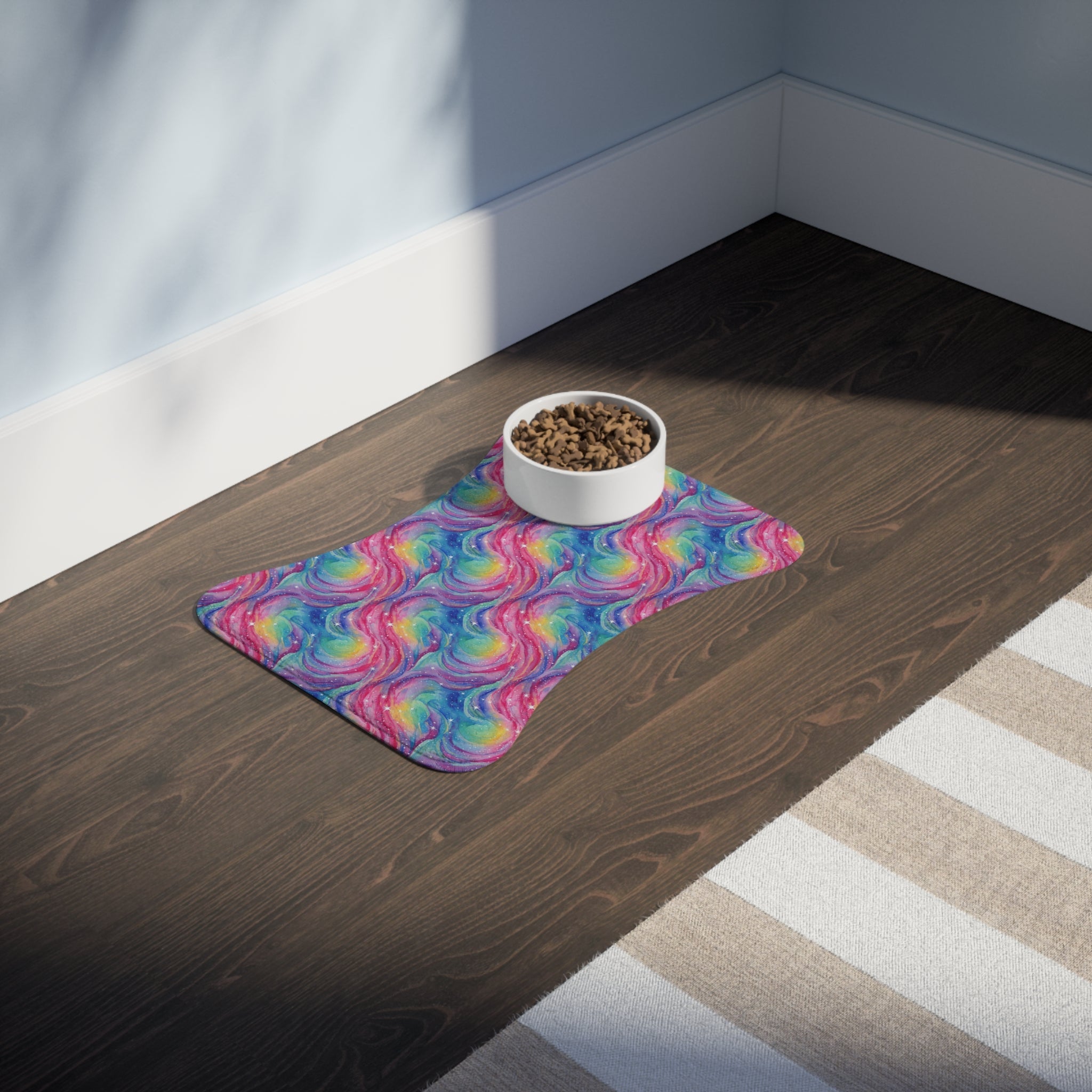 Bespattered Facade Rainbow Nebula Pet Feeding Mats (3 Shapes)