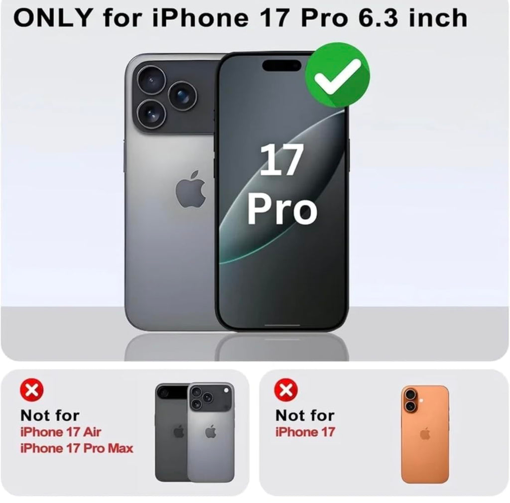 Magnetic Silicone Case for iPhone 17 Pro, Shockproof Protective Cover with Soft Microfiber Lining, Black, 6.3