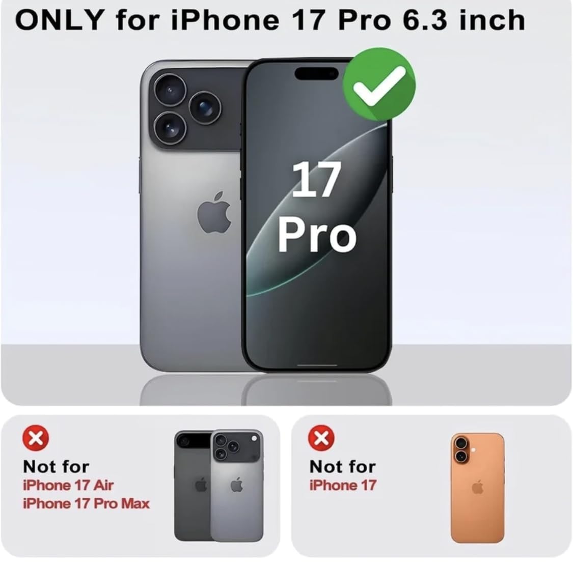 Magnetic Silicone Case for iPhone 17 Pro, Shockproof Protective Cover with Soft Microfiber Lining, Black, 6.3