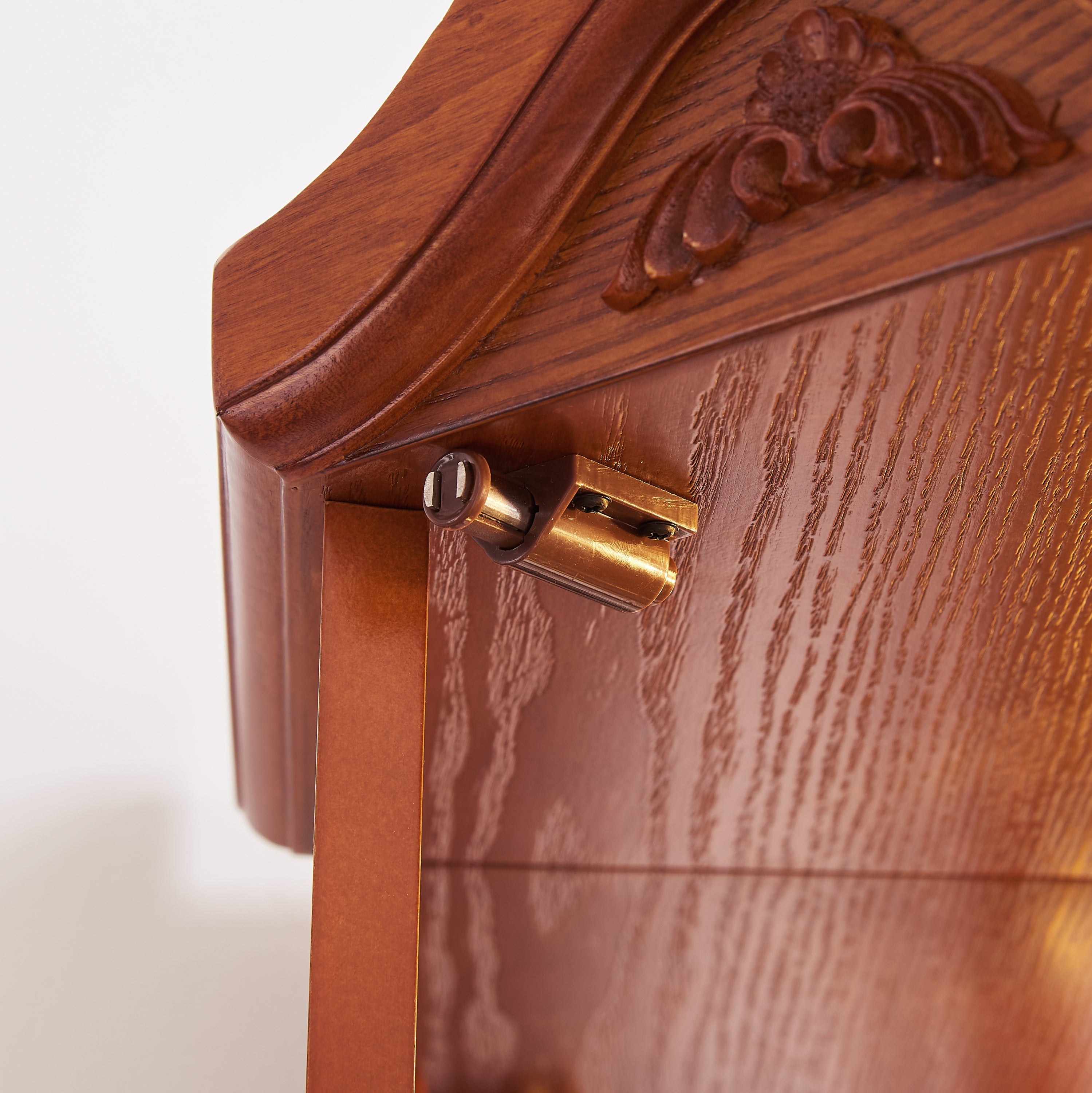 Glass Cabinet Lighted Corner Cabinet Corner Display Curio Cabinet, Glass Display With Light(Included)Bar Cabinet,Wine Cabinet with Adjustable Glass Shelves Carved Decoration OAK Light(Included)