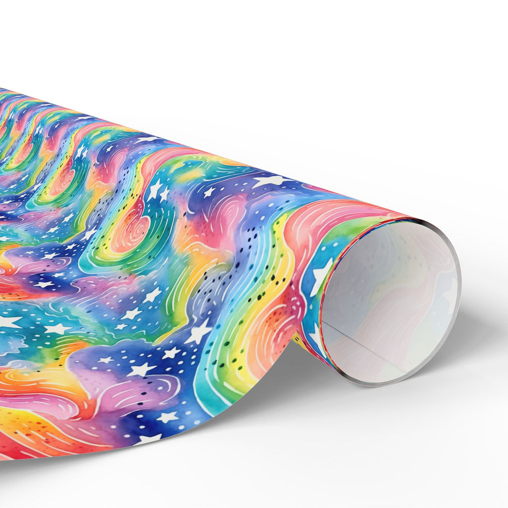 Bespattered Facade Rainbow Sky Wrapping Paper | Three Sizes | Glossy or Matte