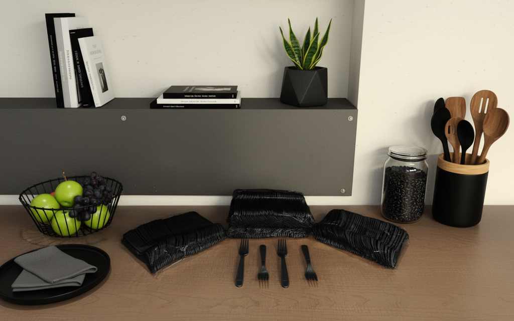 Royalty Black X-Heavy Weight PP Fork, 10 Sleeves of 100 Forks (1000/cs)