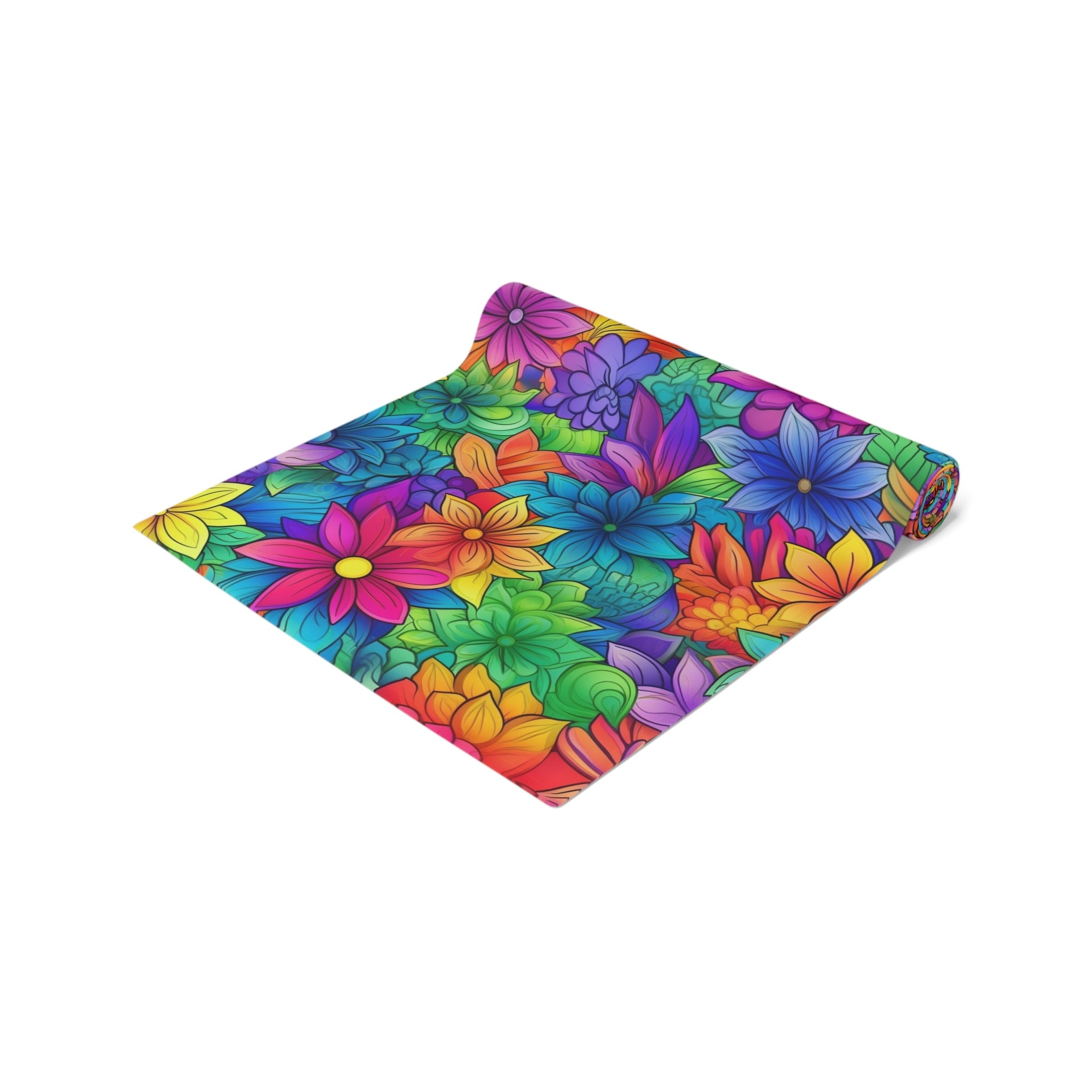 Bespattered Facade Bright Rainbow Flowers Table Runner (2 sizes)