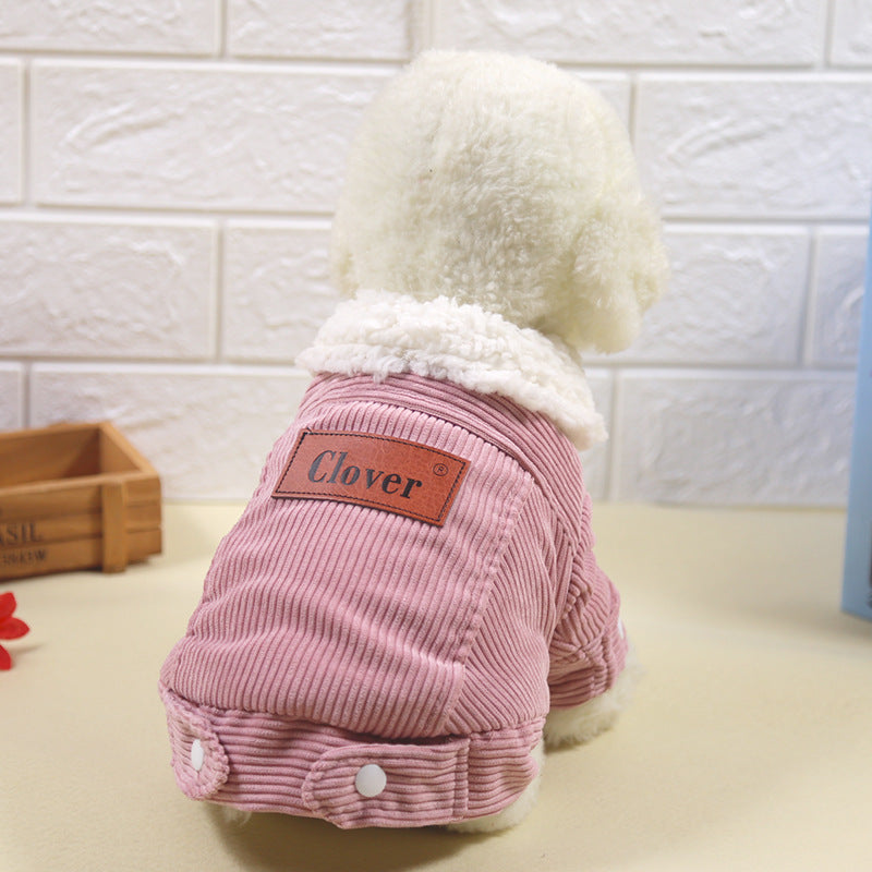 New Lamb Fleece Jacket for Pets - Corduroy Dog Coat